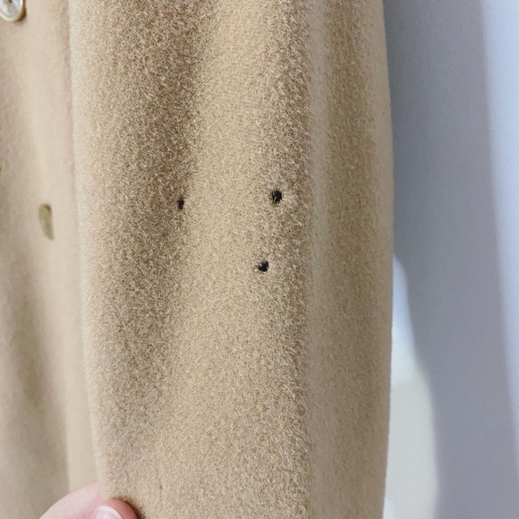 Atos Lombardini Double Breasted Tie Waist Wool Blend Tan Coat Size XS - Picture 12 of 15
